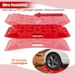 Traukos plokštės automobiliui (2 vnt.) – atsparumas 10 tonų (Raudona)