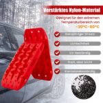 Traukos plokštės automobiliui (2 vnt.) – atsparumas 10 tonų (Raudona)