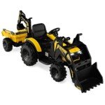 Elektrinis vaikiškas traktorius su priekaba ir kaušu (Geltona)