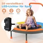 Vaikiškas mini batutas su LED apšvietimu ir rankena (Spalvotas)