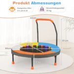 Vaikiškas mini batutas su LED apšvietimu ir rankena (Spalvotas)