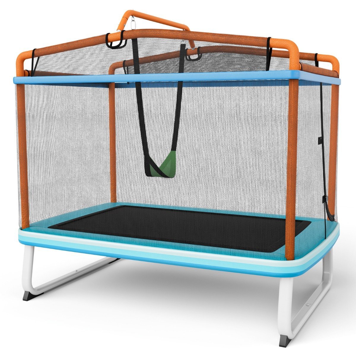 trampolin-freizeittrampolin-tw10089eu-op_5_ 3-in-1 lauko batutas su sūpuokle ir skersiniu (Oranžinė)