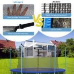 Trampolino apsauginis tinklas 305 cm 6 atramos (Juoda)