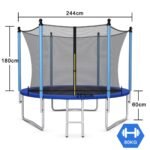 Lauko batutas 244 cm su apsauginiu tinklu (Juoda)