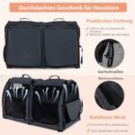 Dvipusė transportavimo dėžė su tualetu ir guoliu augintiniams (Juoda)