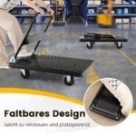 Sulankstomas platforminis vežimėlis 350 kg (Juoda)