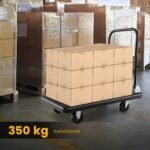 Sulankstomas platforminis vežimėlis 350 kg (Juoda)