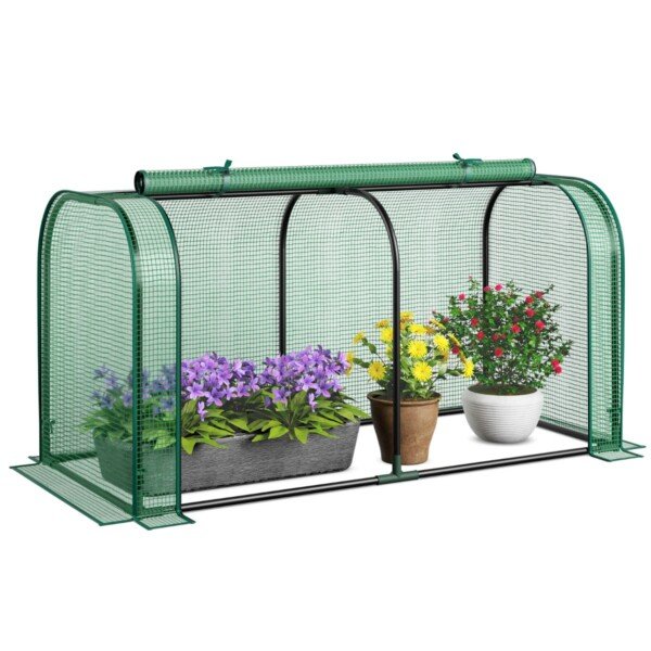 Mini šiltnamis su užtraukiama juosta (Žalia)