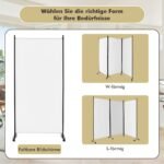 Sulankstomas 180 cm aukščio patalpų pertvara su ratukais ir trimis panelėmis (Balta)