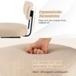 Baro kėdės 2 vnt. su 360° pasukimu ir paminkštinta sėdyne (Smėlio)