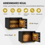 Elektroninis seifas su skaitmenine klaviatūra ir raktais 40 x 30 x 31 cm (Juoda)