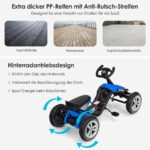 Vaikiškas pedalais varomas kartingas su neslystančiais ratais (Mėlyna)