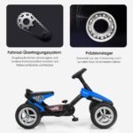 Vaikiškas pedalais varomas kartingas su neslystančiais ratais (Mėlyna)