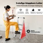 Trijų pakopų sulankstomos kopėtėlės (Sidabrinė)