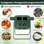 Dvikameris sodo komposteris su 360° sukimosi funkcija (Žalia)