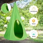 Vaikiškos sodo sūpuoklės su tentu (Žalia)