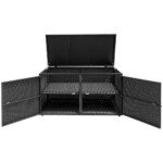 Lauko daiktų laikymo dėžė su dangčiu ir durelėmis (Juoda)