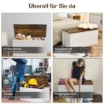 Talpinimo skrynia su sėdyne ir saugiu dangčiu (RUSTIKALINĖ RUDAS + BALTA)