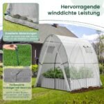 Apželdinamas šiltnamis su PE danga ir dvigubu užtrauktuku (Balta)