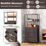 Erdvi komodos tipo sekretera su 3 stalčiais ir atviromis lentynomis (Ruda)