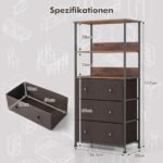 Erdvi komodos tipo sekretera su 3 stalčiais ir atviromis lentynomis (Ruda)