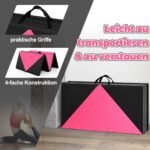 Sulankstomas sporto ir jogos čiužinys 240 x 120 x 5 cm (Rožinė ir juoda)