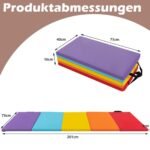 Sulankstomas 5 sekcijų gimnastikos ir jogos čiužinys 201 x 75 cm (Daugiaspalvė)