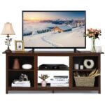 Dvieilių televizoriaus stovas su elektrinio židinio niša 147 cm (Ruda)