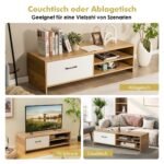 TV stovas su stalčiumi ir atviromis lentynomis (Natūrali)