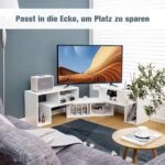 Modulinis prailginamas TV staliukas su daiktadėžėmis iki 180 cm (Balta)