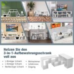 Modulinis prailginamas TV staliukas su daiktadėžėmis iki 180 cm (Balta)