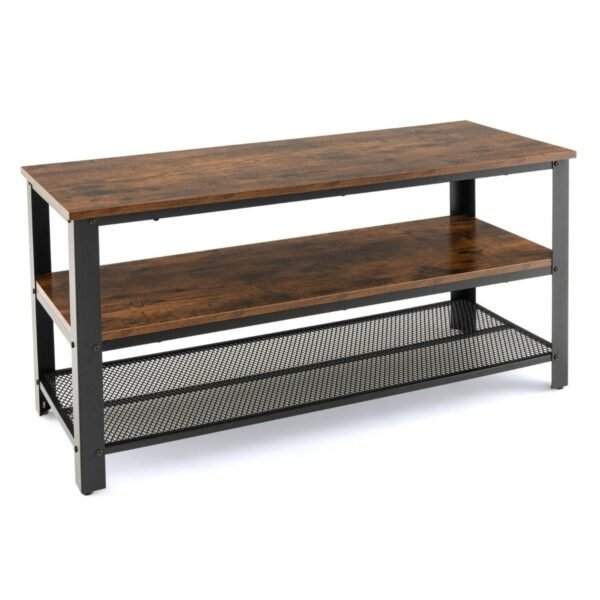 Daugiafunkcis TV stovas su atviromis lentynomis (Rustikali ruda)