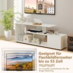 TV stovas su spintele ir lentynomis (Balta)