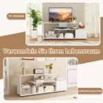 TV stovas su spintele ir lentynomis (Balta)