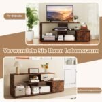 TV staliukas su laikymo spintele ir lentynomis (Ruda)