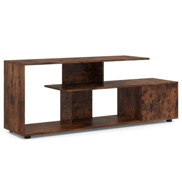 TV staliukas su laikymo spintele ir lentynomis (Ruda)