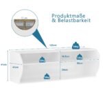 Pakabinama ir pastatoma televizoriaus spintelė su trimis atviromis nišomis (Balta)