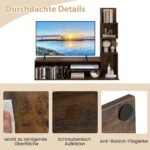 TV spintelė su knygų lentynomis 144 5 cm (Rustikalinė ruda)