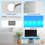 TV spintelė su LED apšvietimu ir dviem durelėmis (Balta)