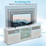 TV spintelė su LED apšvietimu ir dviem durelėmis (Balta)