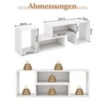 Modulinis TV staliukas su dviem L formos lentynomis (Balta)