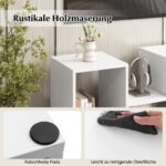 Modulinis TV staliukas su dviem L formos lentynomis (Balta)