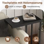 C formos staliukas prie sofos metaliniu rėmu (Juoda)