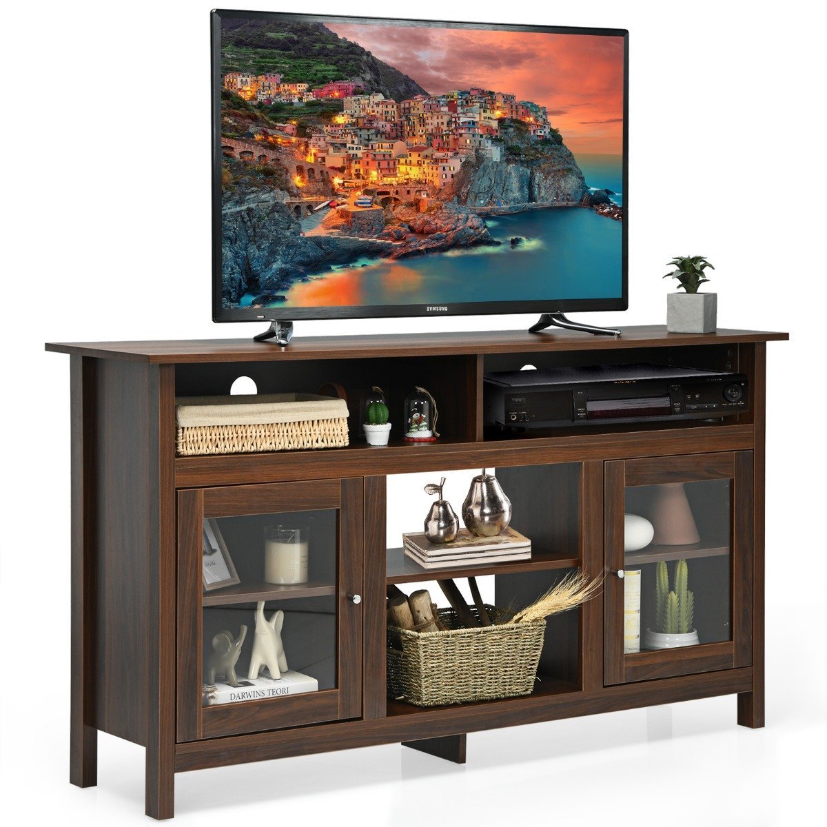 _tv_st_nder-kaminschrank-hw66559cf-1_7_ TV staliukas su laikymo spintelėmis ir 2in1 funkcija (Riešuto)