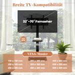 Reguliuojamo aukščio televizoriaus stovas su integruota įkrovimo stotele (Juoda)