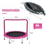 Vaikų mini treniruoklis su rankena sulankstomas iki 150 kg svorio (Rožinė ir juoda)