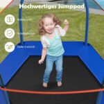 Vaikų batutas su saugos tinkleliu iki 150 kg (Mėlyna)