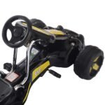 Pedalinis kartingas vaikams su reguliuojama sėdyne ir saugiu valdymu (Geltona)