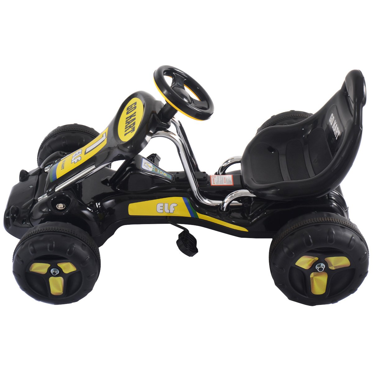 ty324116bk_4__3 Pedalinis kartingas vaikams su reguliuojama sėdyne ir saugiu valdymu (Geltona)