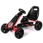 Vaikiškas kartingas su reguliuojama sėdyne ir EVA ratais (Raudona ir juoda)